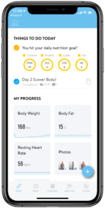 Personal training Marbella Traineriize app displaying client dashboard